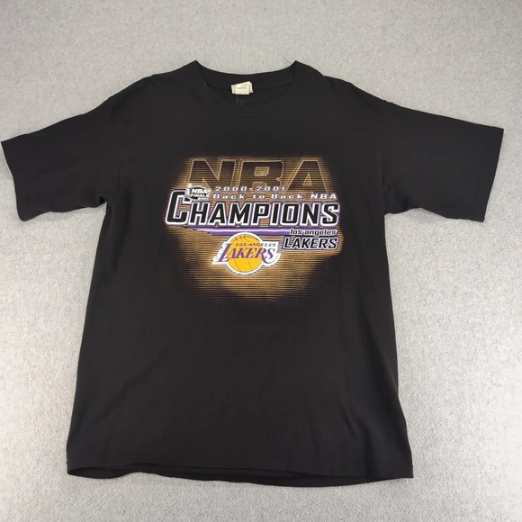 LA Lakers Shirt Mens Large Black NBA Kobe 2000 2001 Champions NBA Finals Vintage